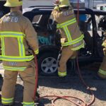 Firefighters on training