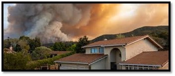 Smoke over a house