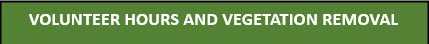 Volunteer hours & Vegetation Removal Button