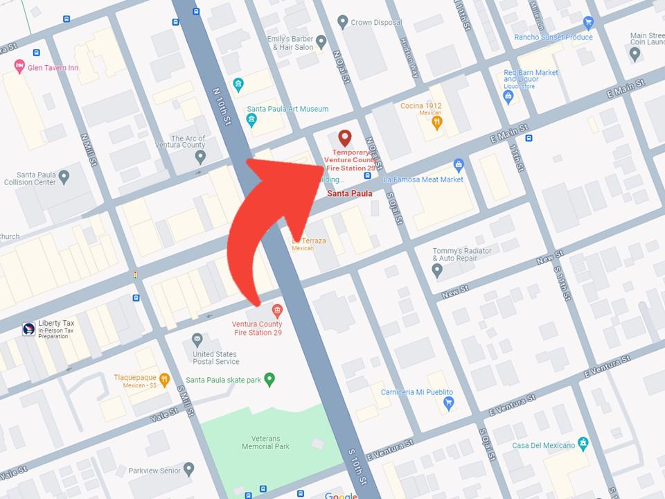 Fire Station 29 relocation map