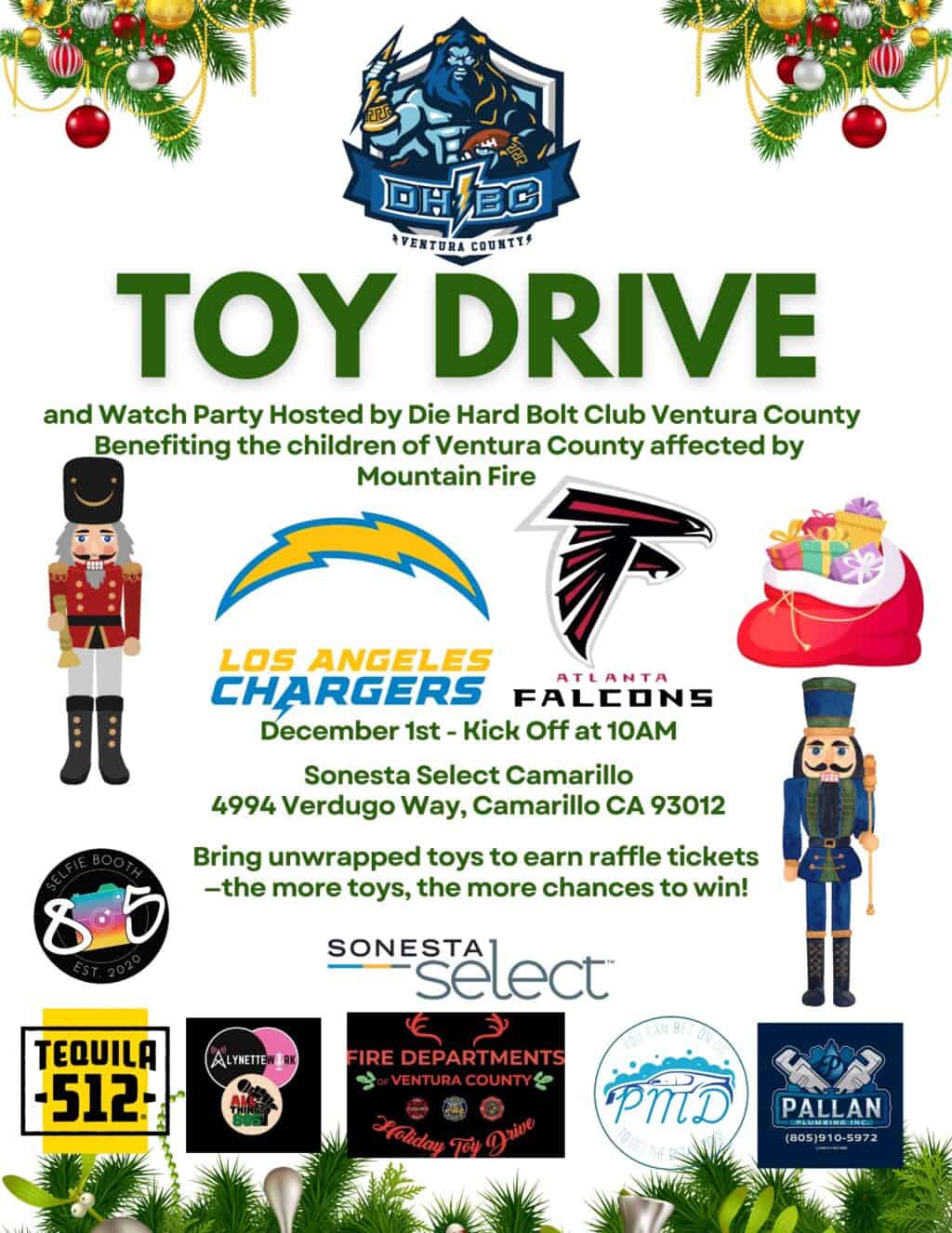 Die Hard Bolt Club Ventura County Toy Drive flyer