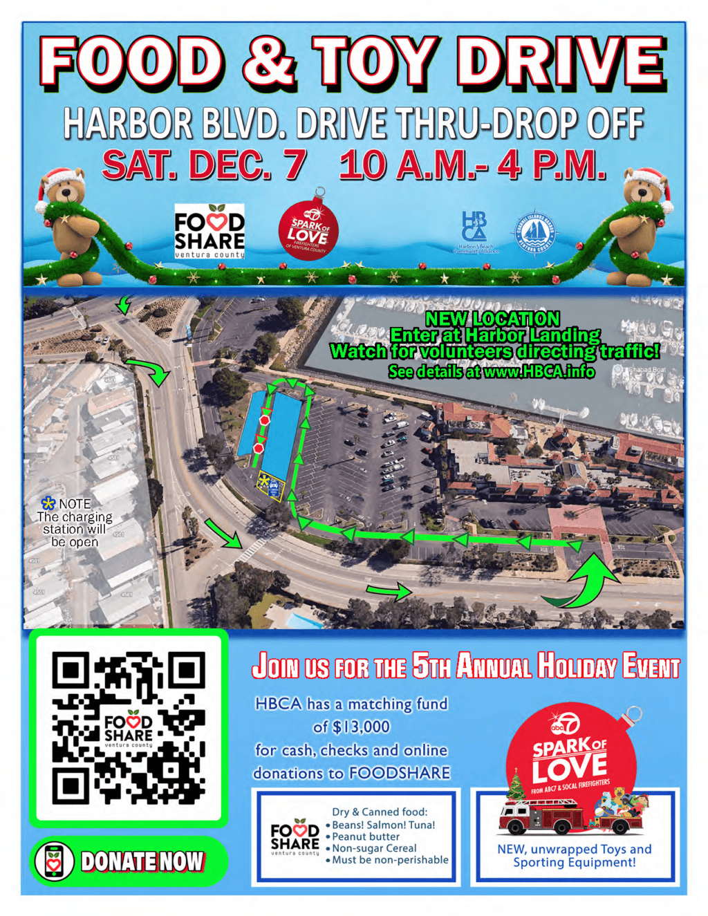Harbor Food and Toy Drive Flyer