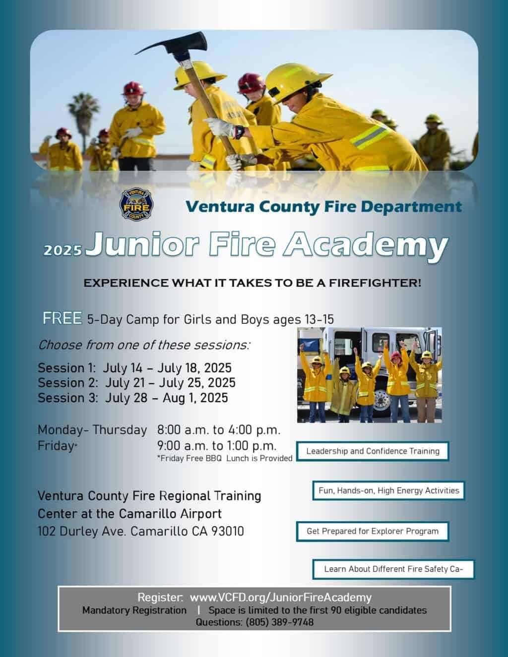 2025 Junior Fire Academy Flyer English